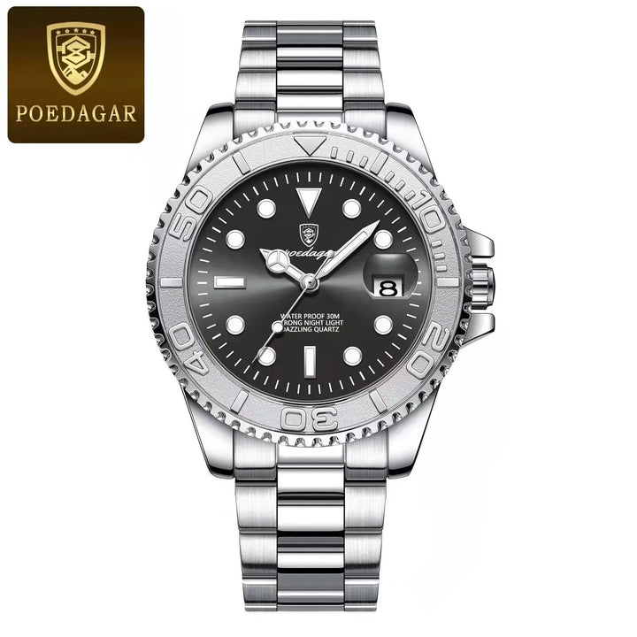 POEDAGAR Top Luxury Man Watch Waterproof Luminous Date Men Watch Stainless Steel Male Clock Sport Fashion Men's Quartz Watches