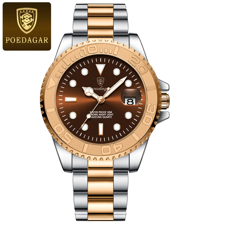 POEDAGAR Top Luxury Man Watch Waterproof Luminous Date Men Watch Stainless Steel Male Clock Sport Fashion Men's Quartz Watches